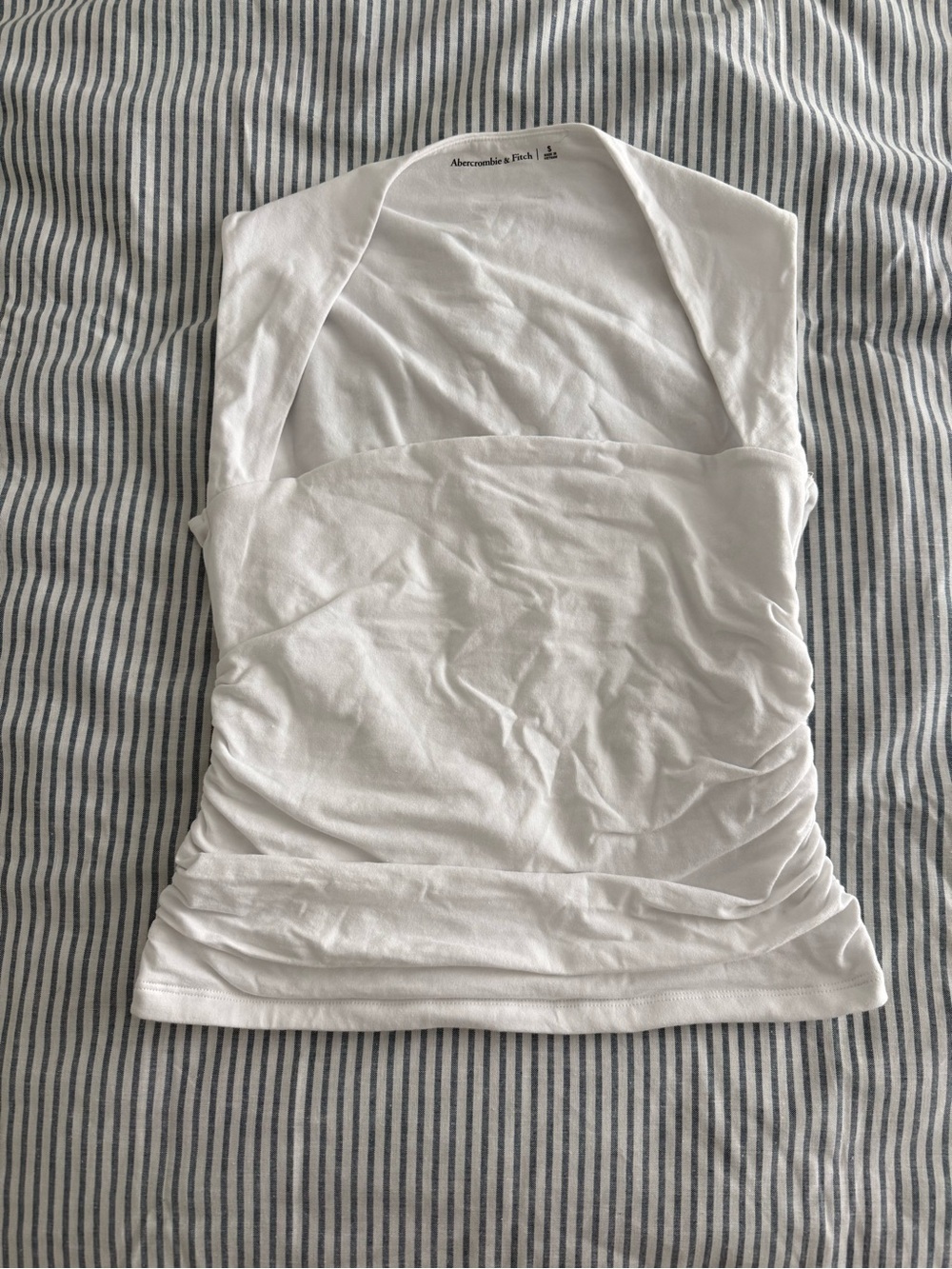 Abercrombie & Fitch White Ruched Halter Camisole
